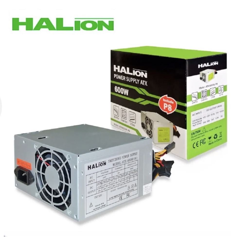 FUENTE ATX  HALION  600W  CAJA