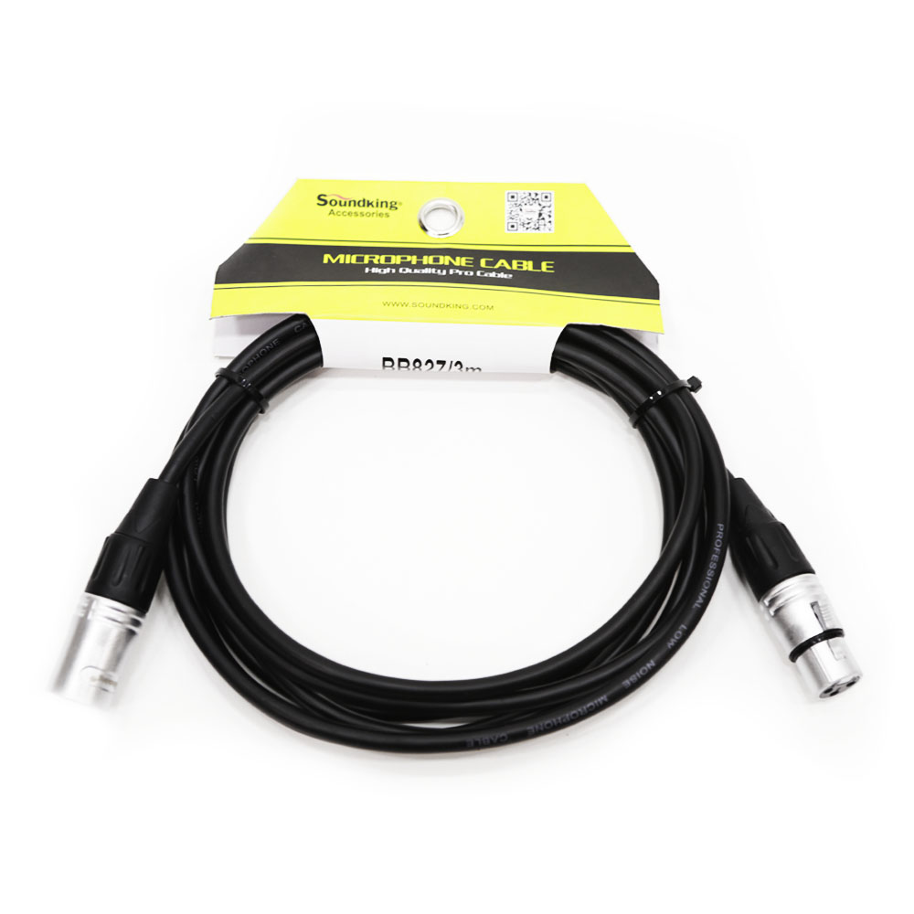 Cable Para Micrófono Plug XLR A Jack XLR 3M SOUNDKING BB827/3m