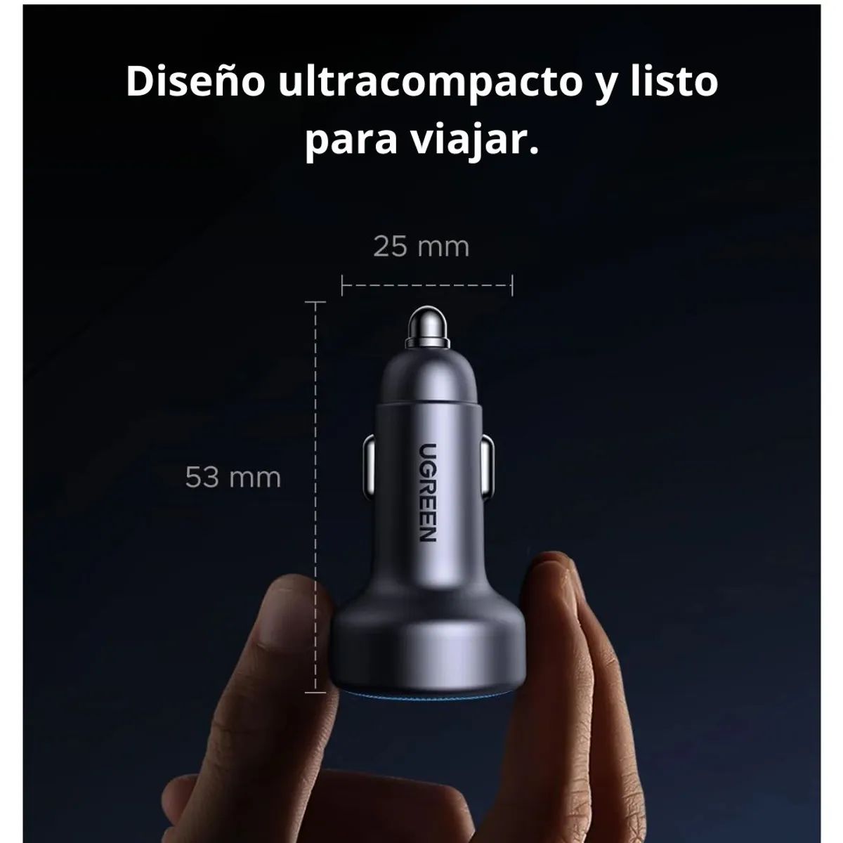 Cargador Para Auto Ugreen 30W 3 Puertos 2 USB-C USB-A Carga Rápida PD Ugreen Ec307