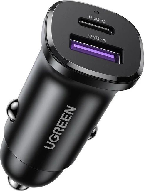 Ugreen Ec305 - Cargador De Auto USB-C Y USB-A 30W