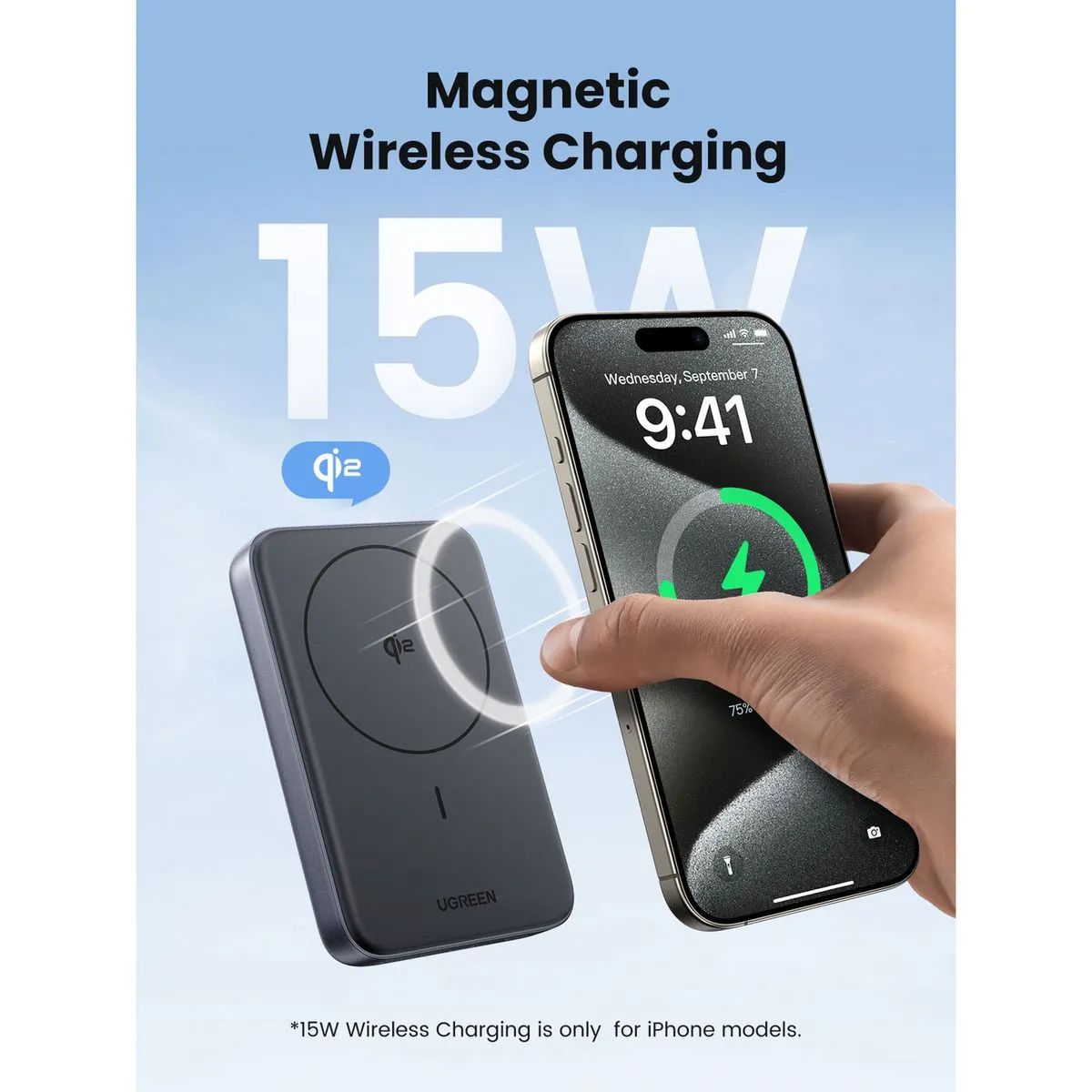 Powerbank Ugreen Qi2 Magnetic 10000Mah 30W Negro Pb761-45763