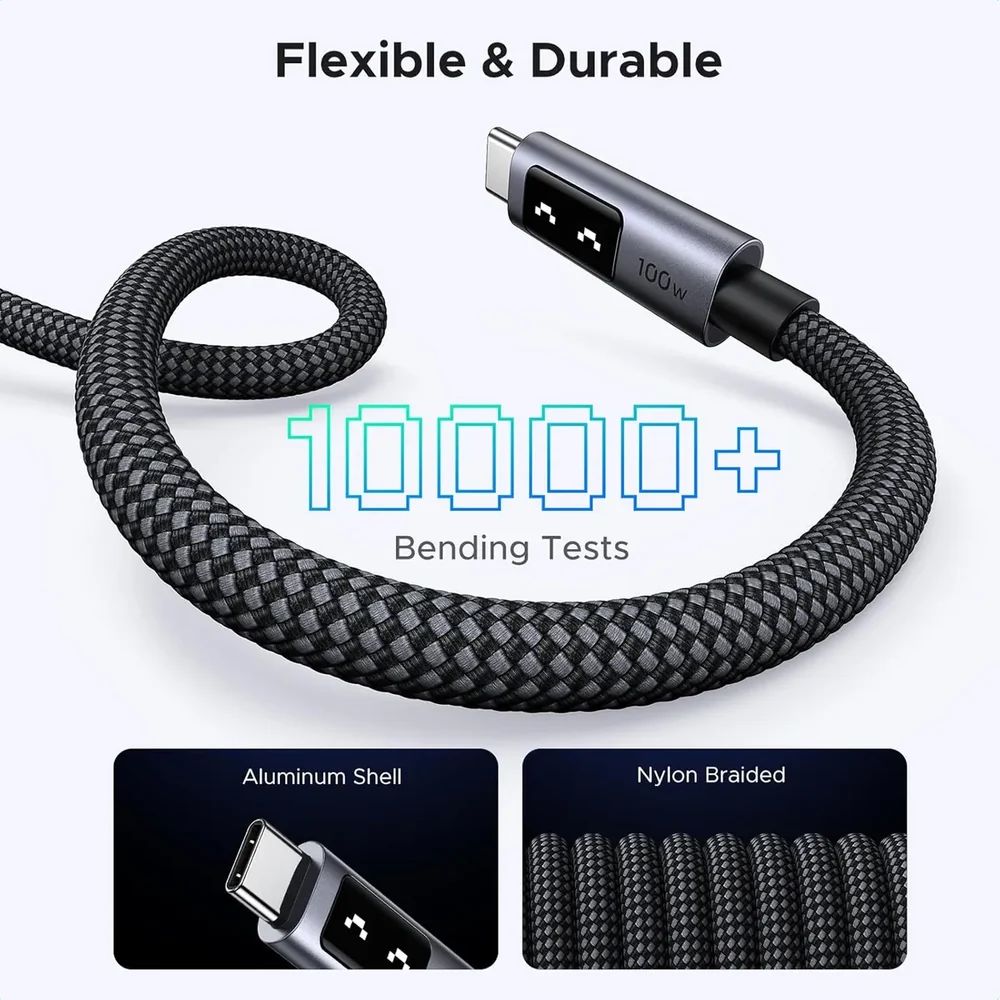 Ugreen L509 35501 Cable USB-C A USB-C 100W 1M Carga Rápida LED