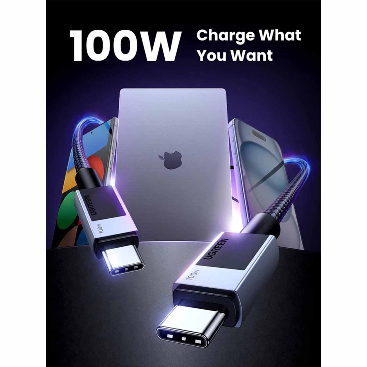 Cable Ugreen De Carga Rápida USB-C A USB-C 100W Space Gray 3M L512 45065