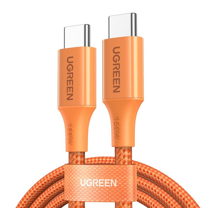 Ugreen Cable USB-C A USB-C 100W 5A 1M PD Carga Rápida Trenzado Naranja L502 95493