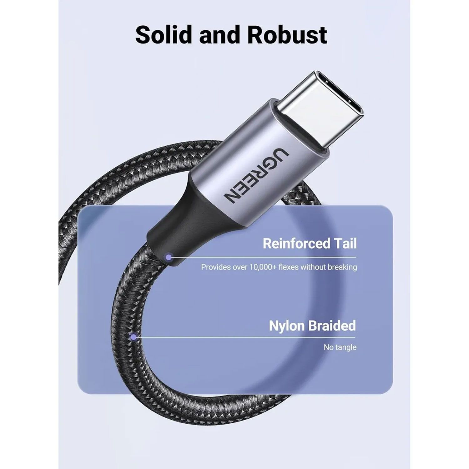 Cable Ugreen USB-A A C 18W 3A Black 1M Us288 60126