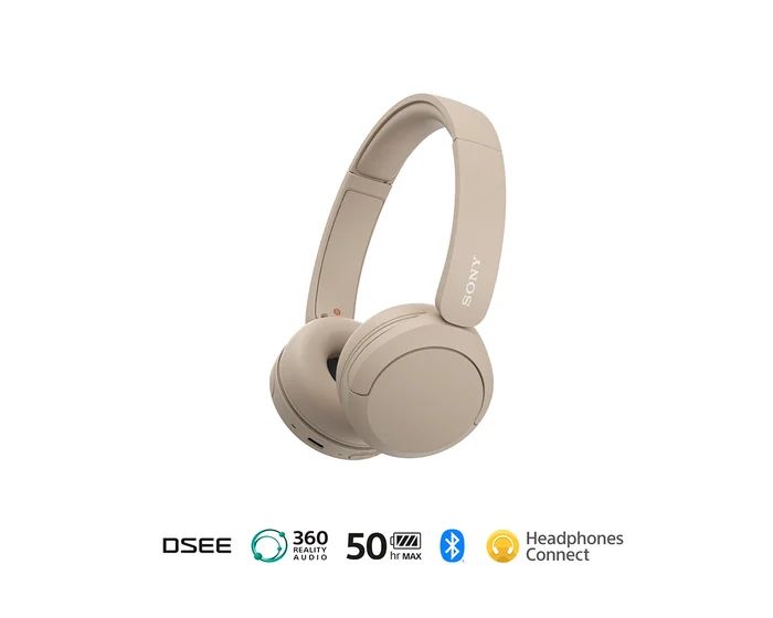 Audífonos Bluetooth ON-EAR Sony Wh-Ch520 Cremas Con 50 Horas De Batería