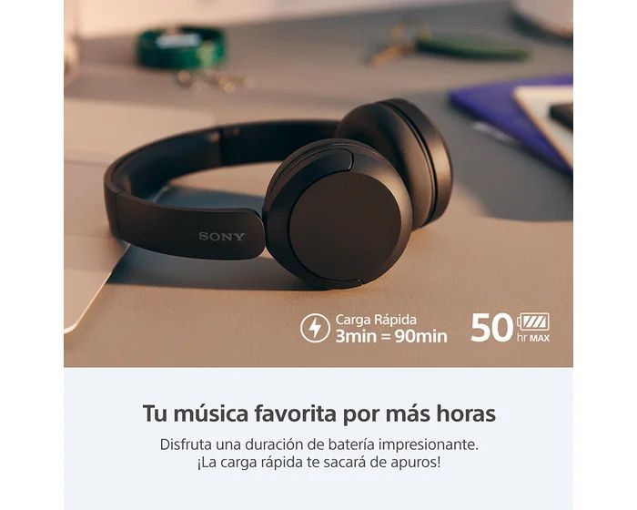 Audífonos Bluetooth ON-EAR Sony Wh-Ch520 Cremas Con 50 Horas De Batería