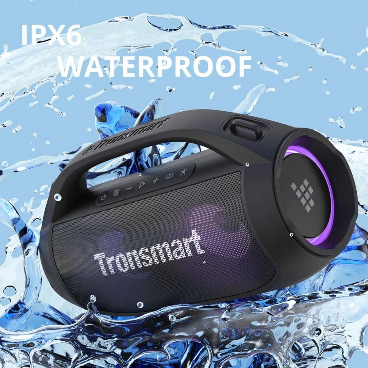 Parlante Bluetooth Tronsmart Bang Se 40W, Resistente Al Agua IPX6, Hasta 24 Horas De Reproducción, 3 Modos De Luz, Negro