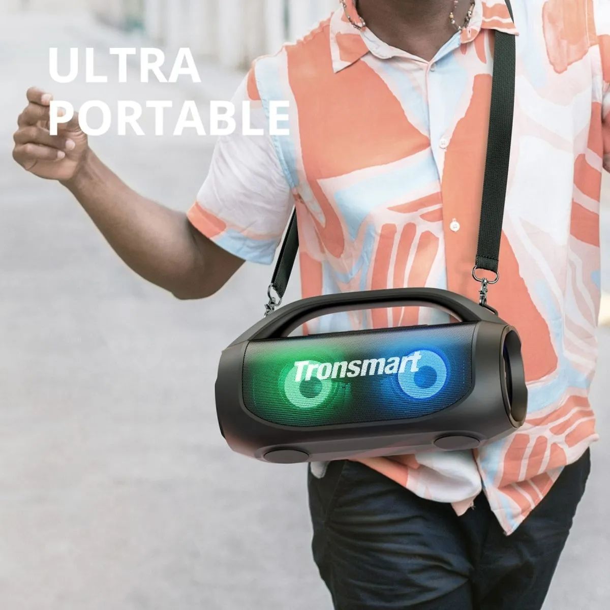 Parlante Bluetooth Tronsmart Bang Se 40W, Resistente Al Agua IPX6, Hasta 24 Horas De Reproducción, 3 Modos De Luz, Negro