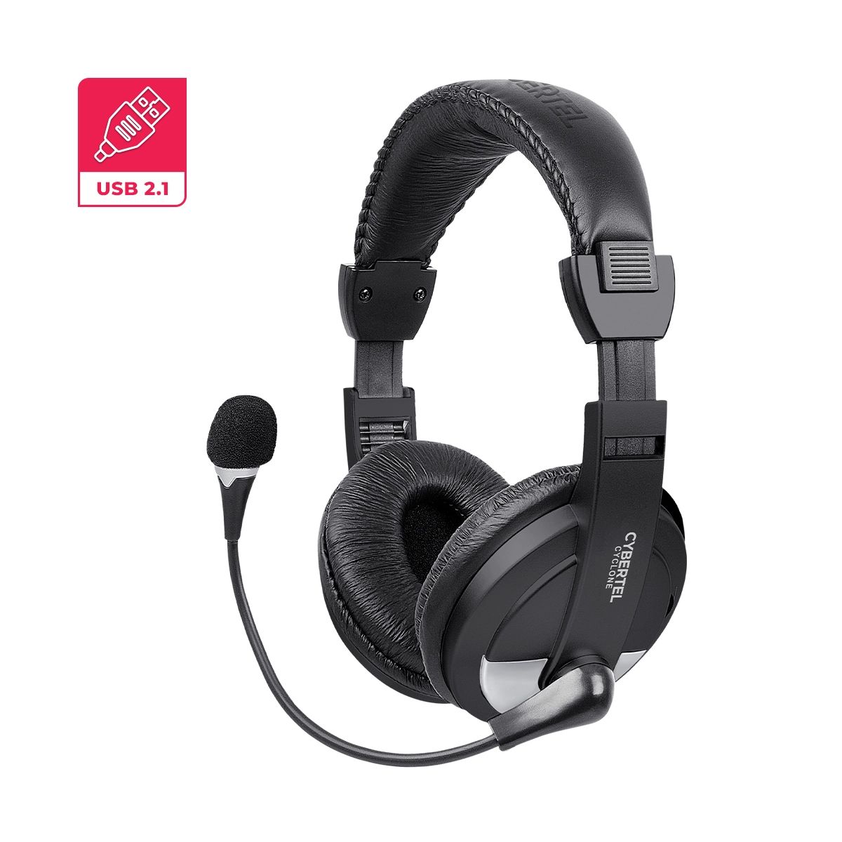 Cyclone Blk/Silver CYB (K3700U) H370S-U Auricular+Microfono Cybertel