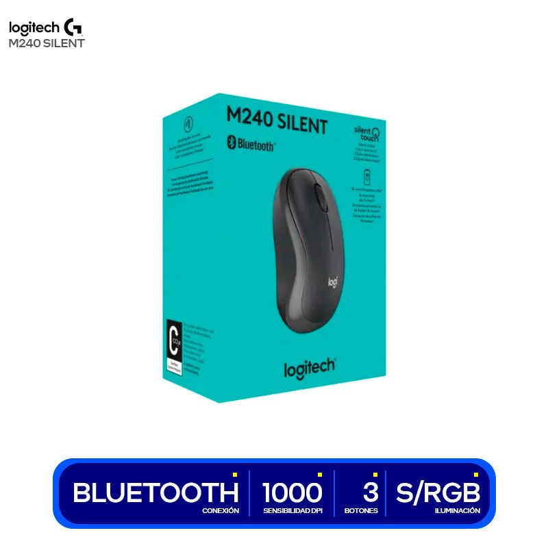 Logit Mouse Logitech M240 Silent Wireless BT Black (910-
