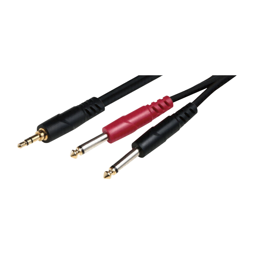 Cable 1 Plug Stereo 3.5MM A 2 Plug Mono 6.3 3M - Red/Black Soundking BJJ228/3M