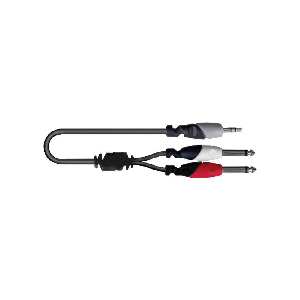 Cable De 1 Plug Stereo 3.5MM A 2 Plug Mono 6.35MM Medida: 2M Soundking BI162/2M