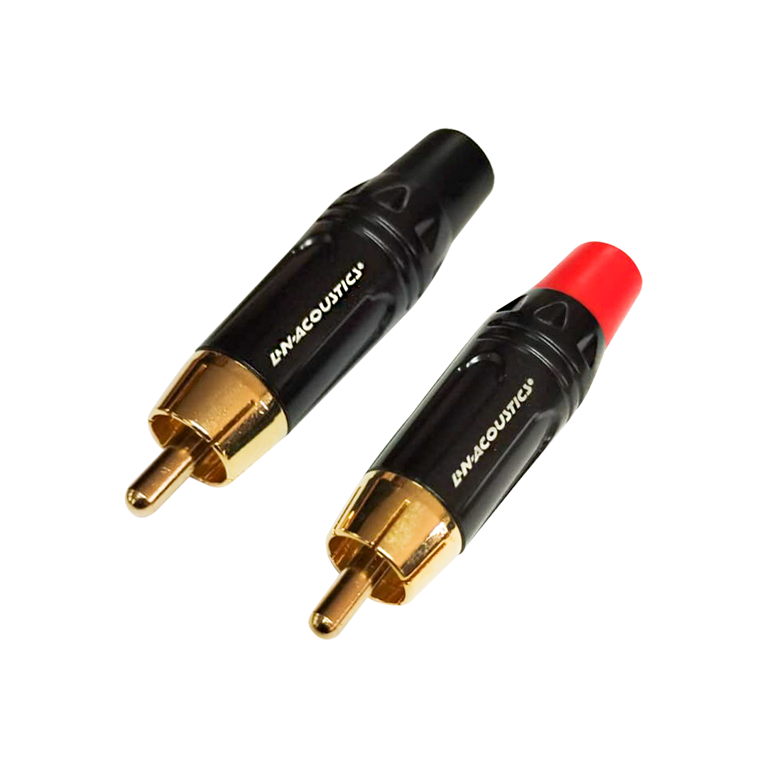 Plug RCA Negro Y Rojo C/ Pin Dorado L&N-ACOUSTICS Ln-40-BK/R