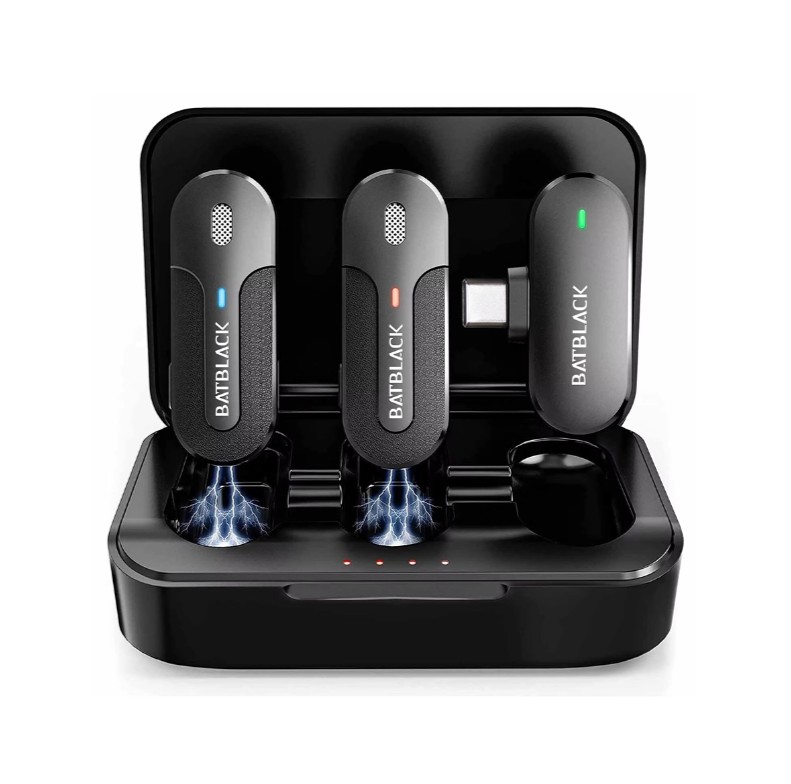 Micrófono Inalámbrico Doble Solapero UHF Batblack BT-M8-2