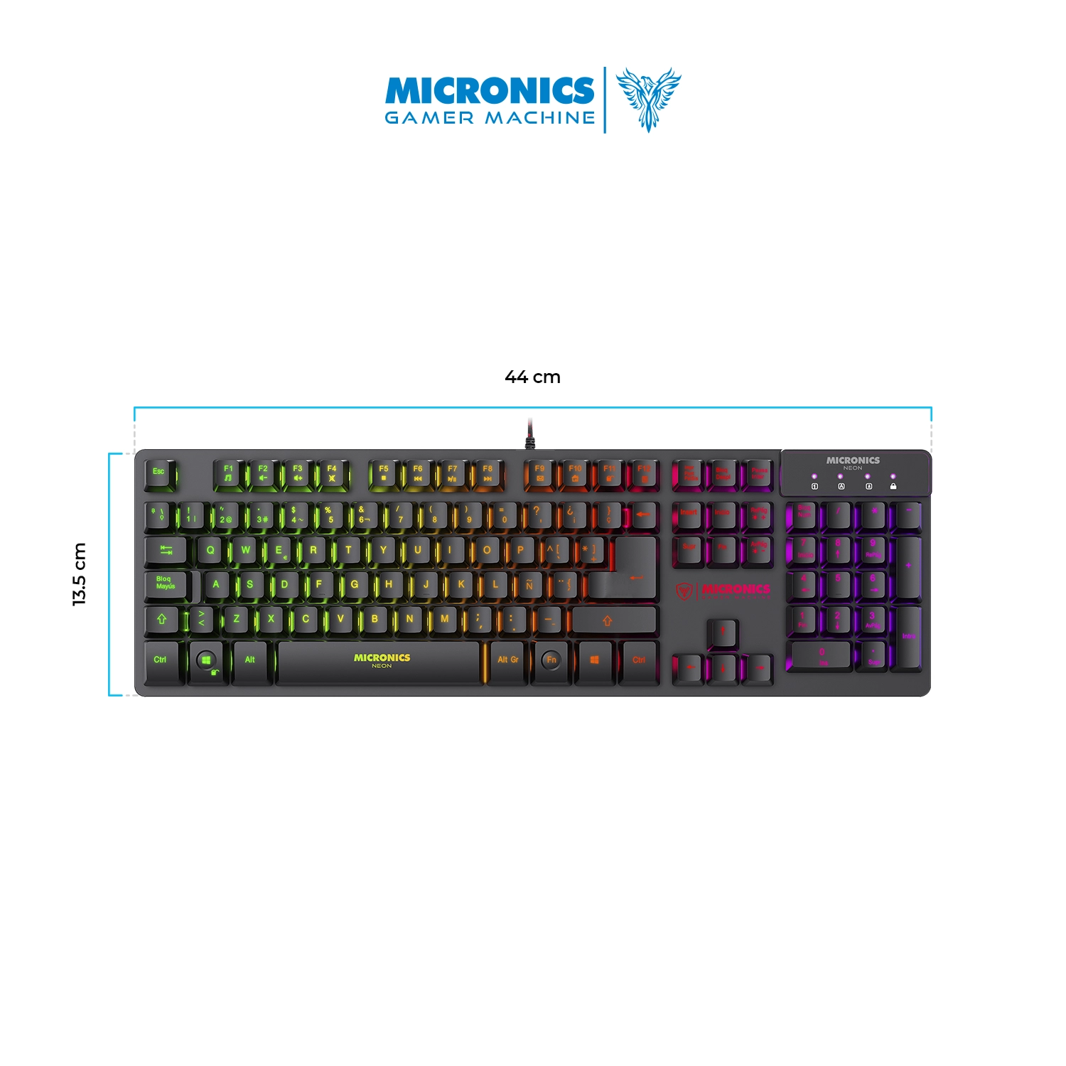 2 En 1 - Teclado + Mouse Neon - MIC GT1000