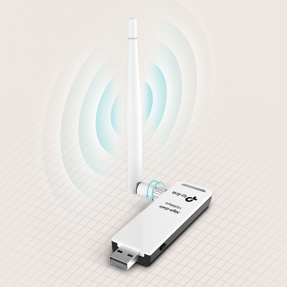 Adaptador USB Inalámbrico de Alta Sensibilidad a 150 Mbps - TP-Link TL-WN722N