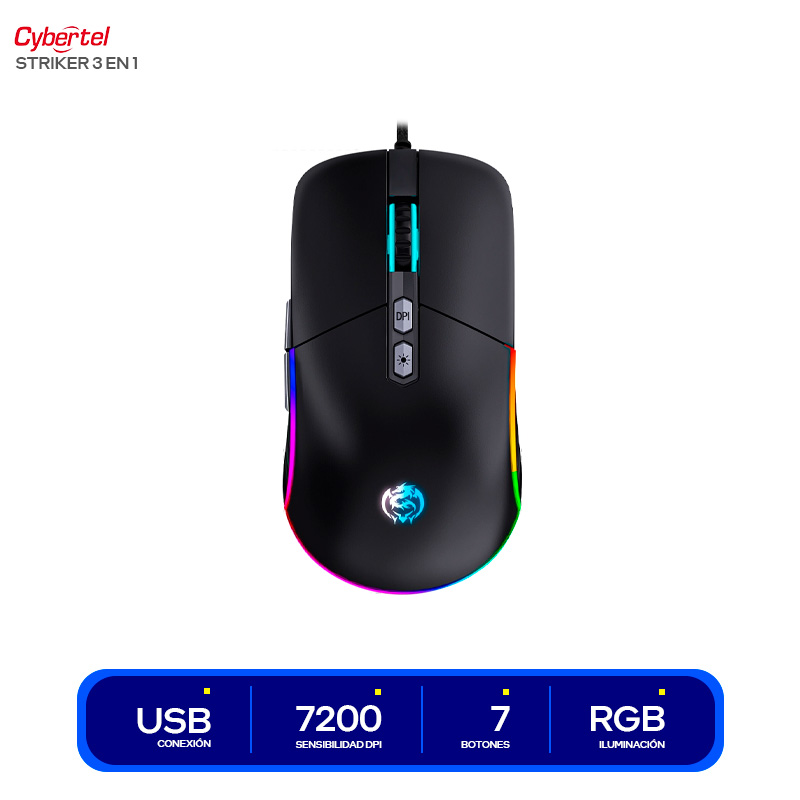 Combo Cybertel Striker 3 En 1 Teclado Mouse Pad Mouse CBX GT1802