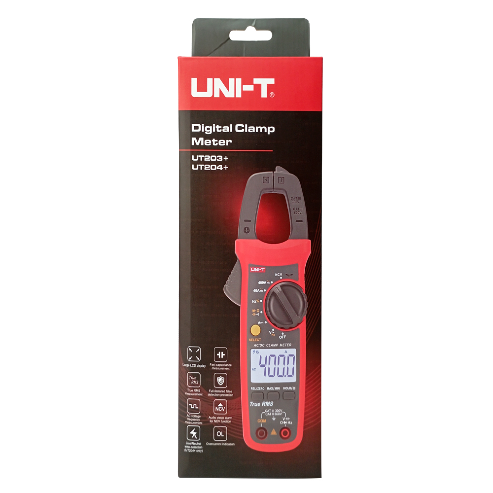 Pinza Amperimétrica UNI-T UT-203+ (400A AC/DC True RMS)