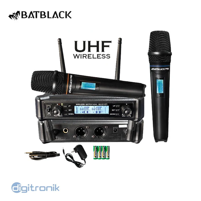 Micrófono Inalámbrico Doble UHF Batblack BT-M40 PRO