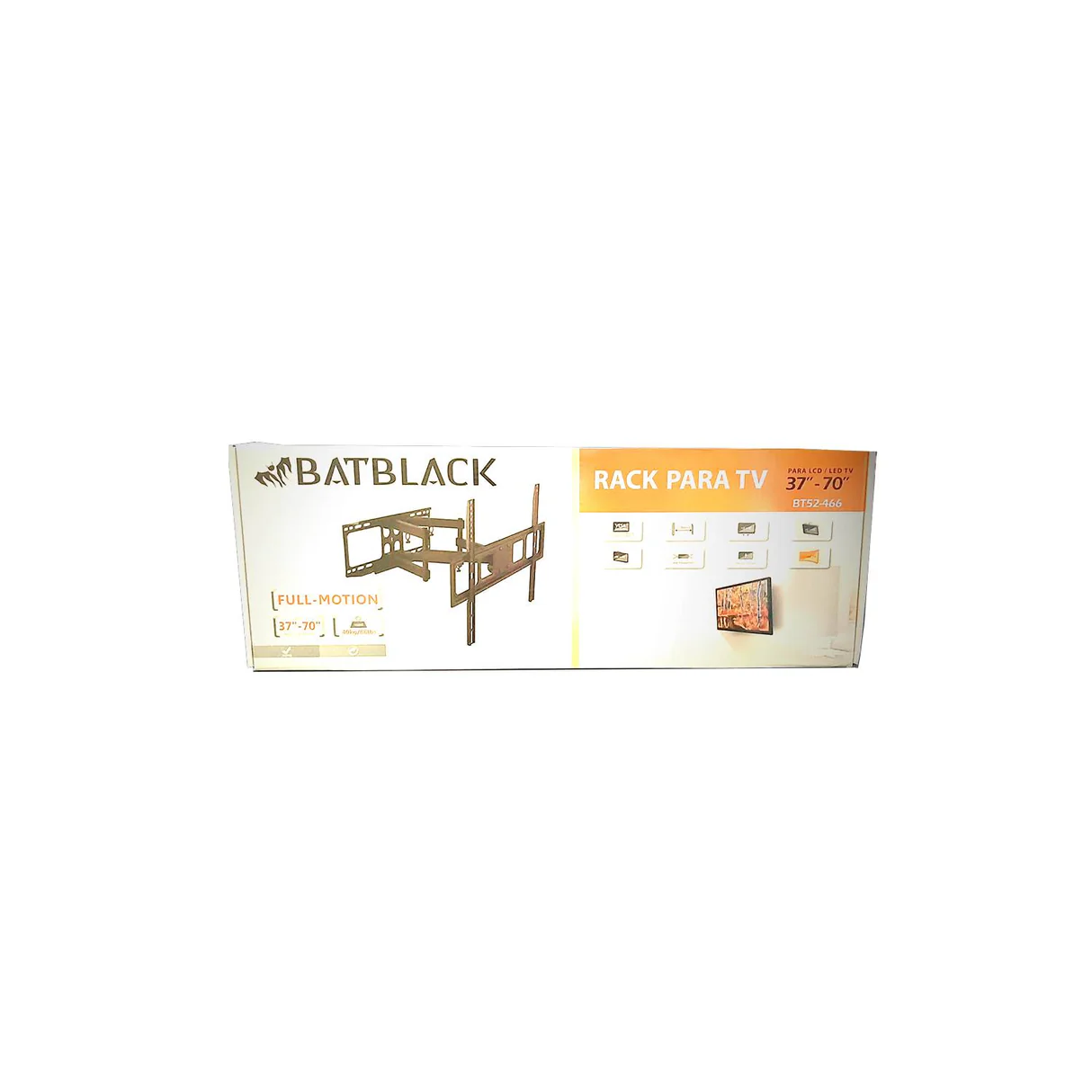 Rack Para Tv 37 " - 70 " Batblack Doble Brazo BT52-466